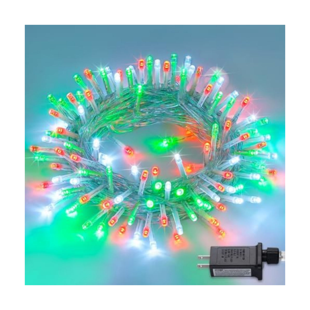 JMEXSUSS Connectable Red White and Green Christmas Lights