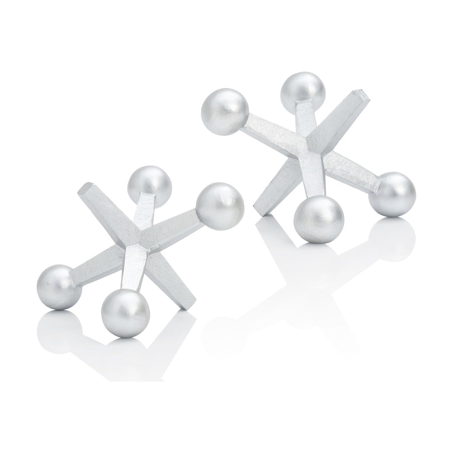 Small Jack Retro Charm Knick Knacks / Silver / 4 Inch / Set of 2