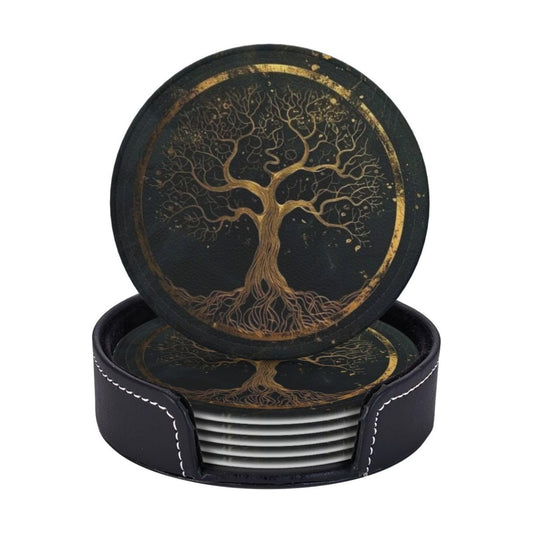 Holder Stand / Cork Base Table / Marble Gold Tree / Set of 6