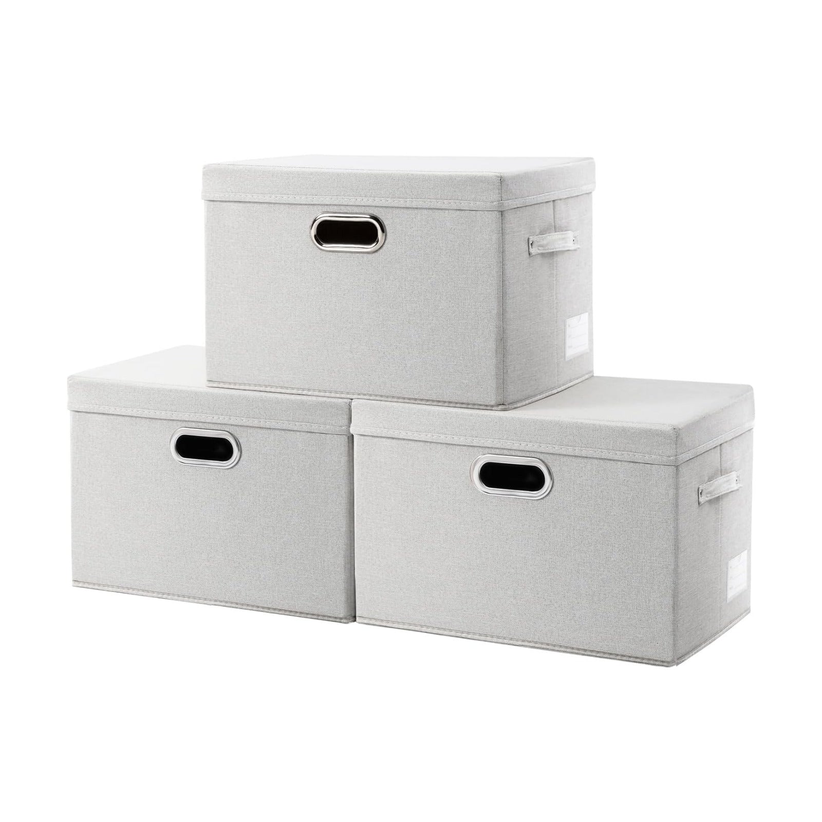 Large Collapsible Storage Bins / Beige / L / Set of 3