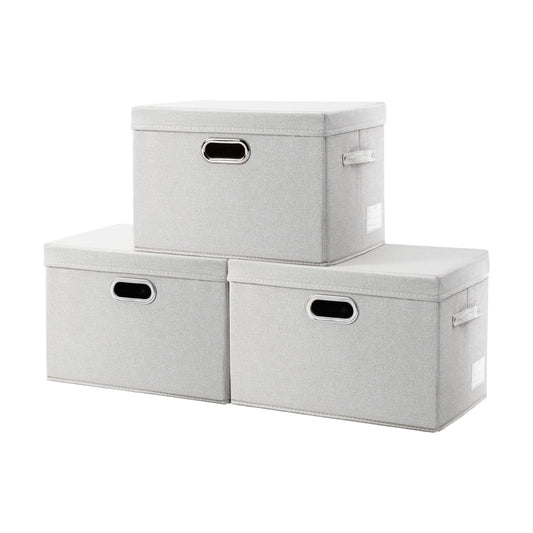 Large Collapsible Storage Bins / Beige / L / Set of 3
