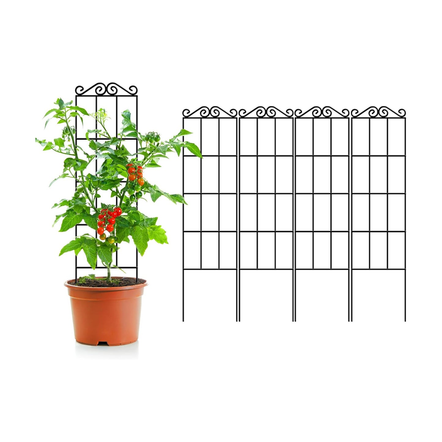 ARIFARO 4Pack 47'' Metal Garden Trellis for Climbing Plants Outdoor | Thicken Steel Trellis, For Indoor/Outdoor