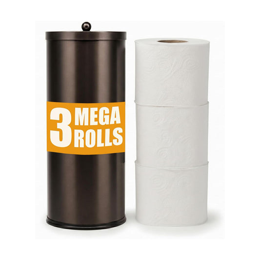 [2023 Upgraded Version] HUJI Rust Resistant Stainless Steel Toilet Paper Roll Canister Holder w/Removable Base for