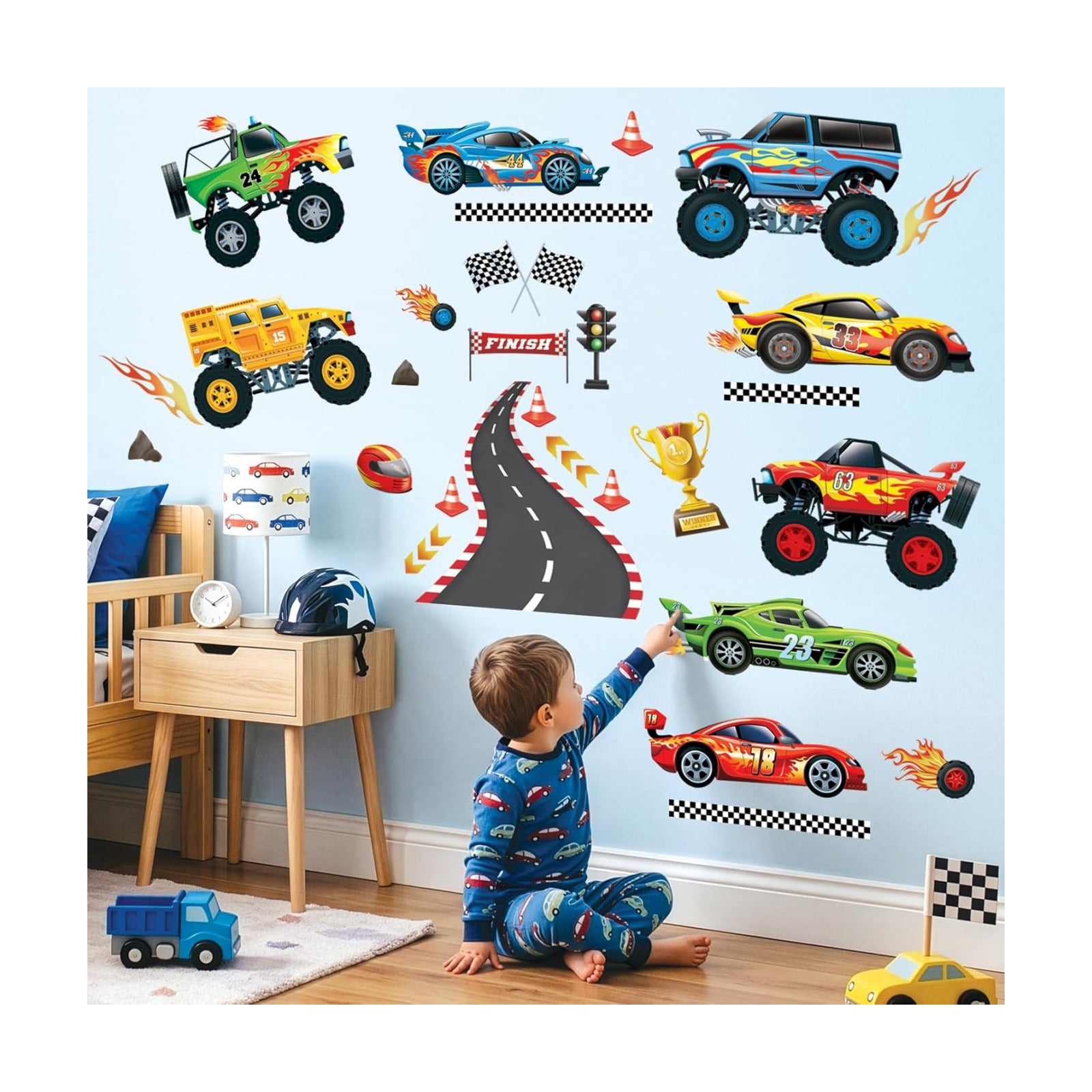 Racing Car Wall Stickers for Boys