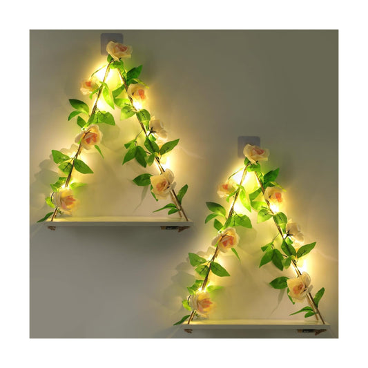 Floating Shelves / Plant Wall Decor / Champagne Flower