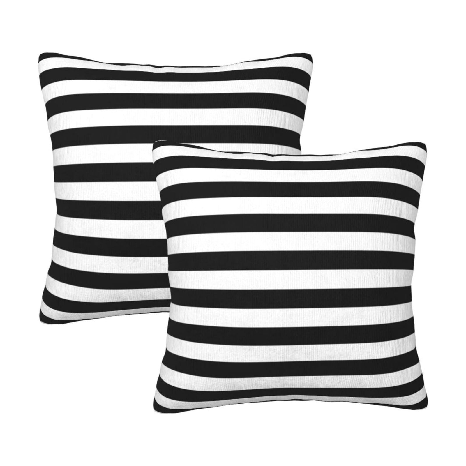 Throw Pillow Covers Pillow Cases Decoration Cushion Cover / Stripe Black White / 18 x 18 / Set of 2