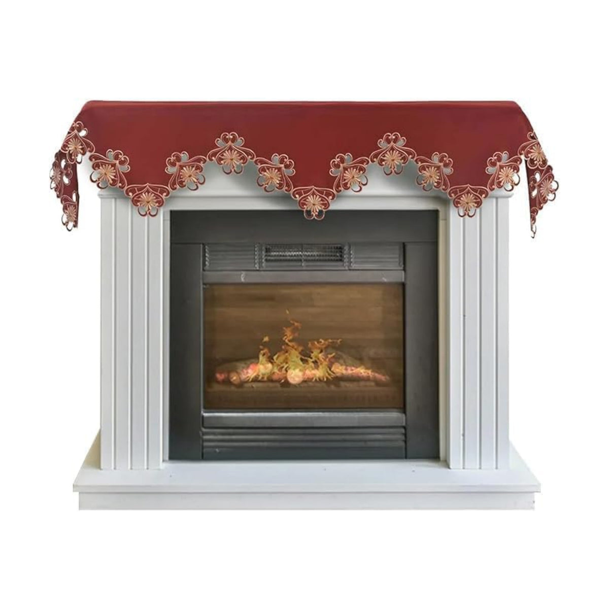 Decozen Mantel Scarf for Fireplace, Mantle Runner Cover Christmas Holiday Fireplace Decor Mantel Decoration Housewarming Gift