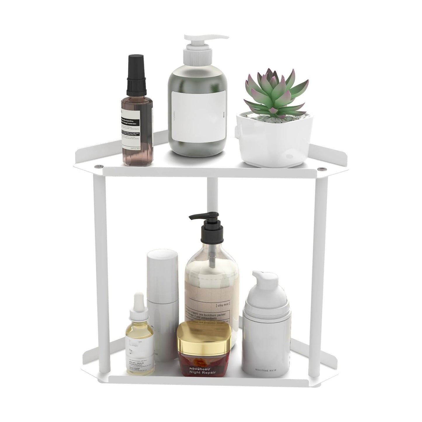 Makeup Countertop Organizers / White 2 Tier