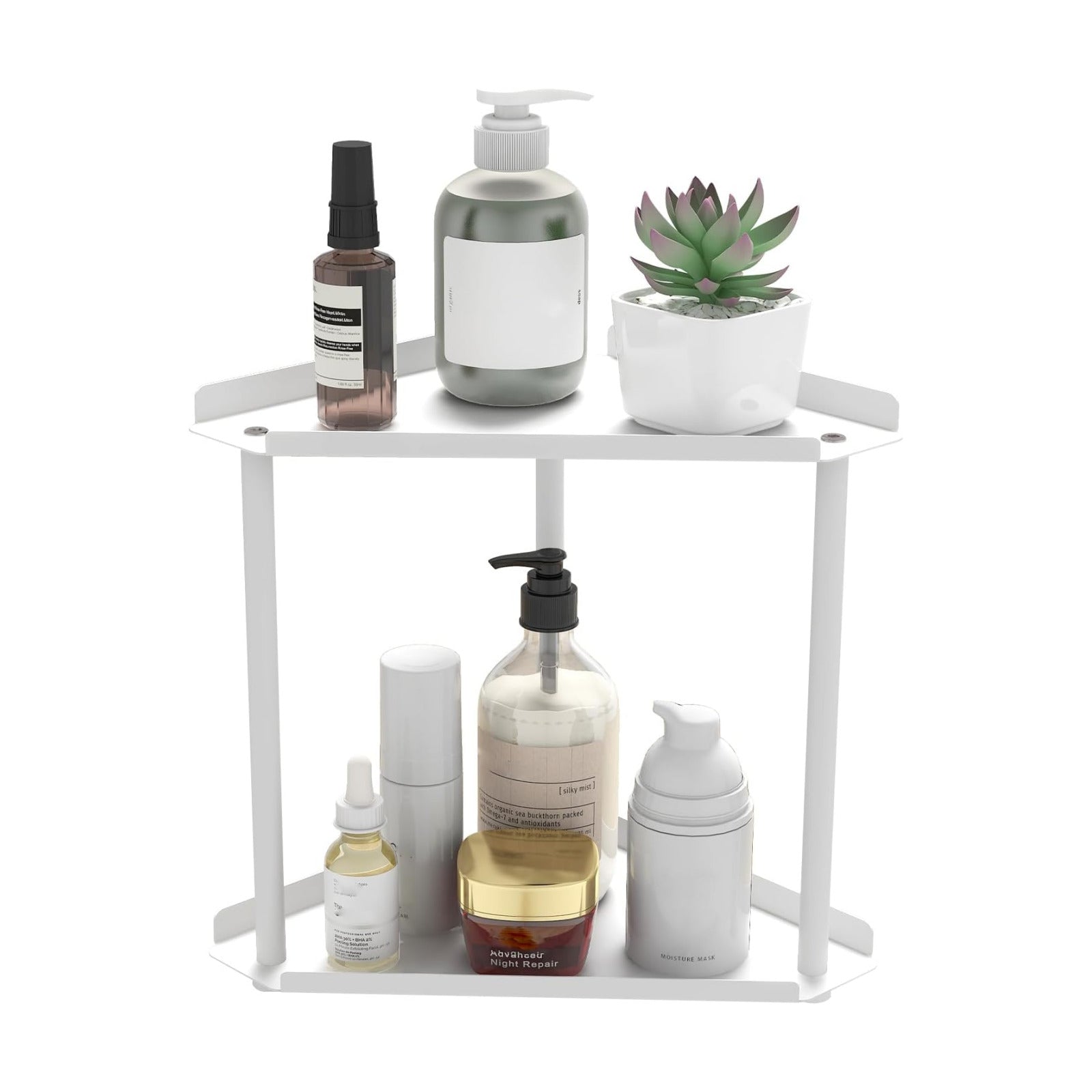 Makeup Countertop Organizers / White 2 Tier