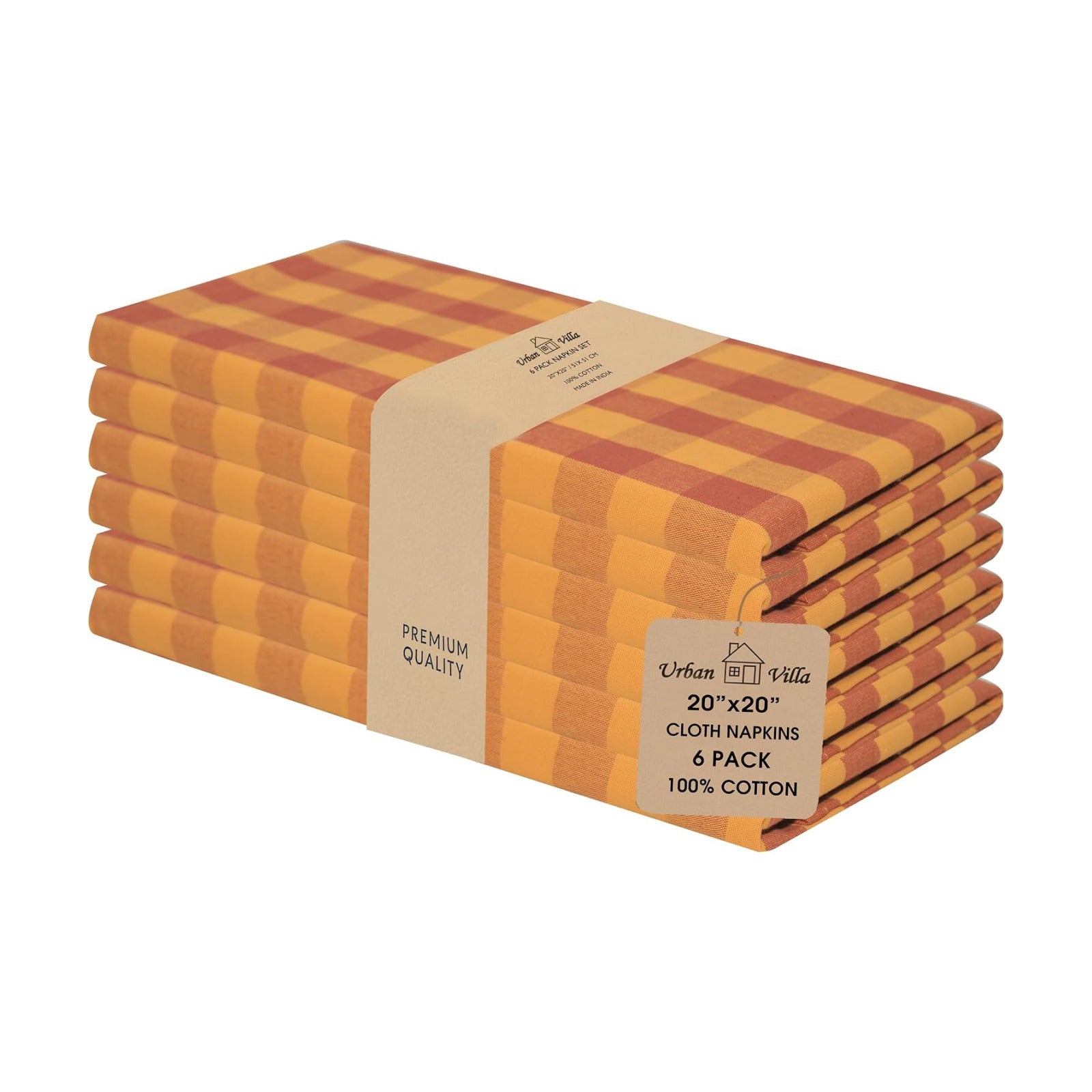 Urban Villa Cloth Napkins Cotton 20x20 (Set of 6) Brigld