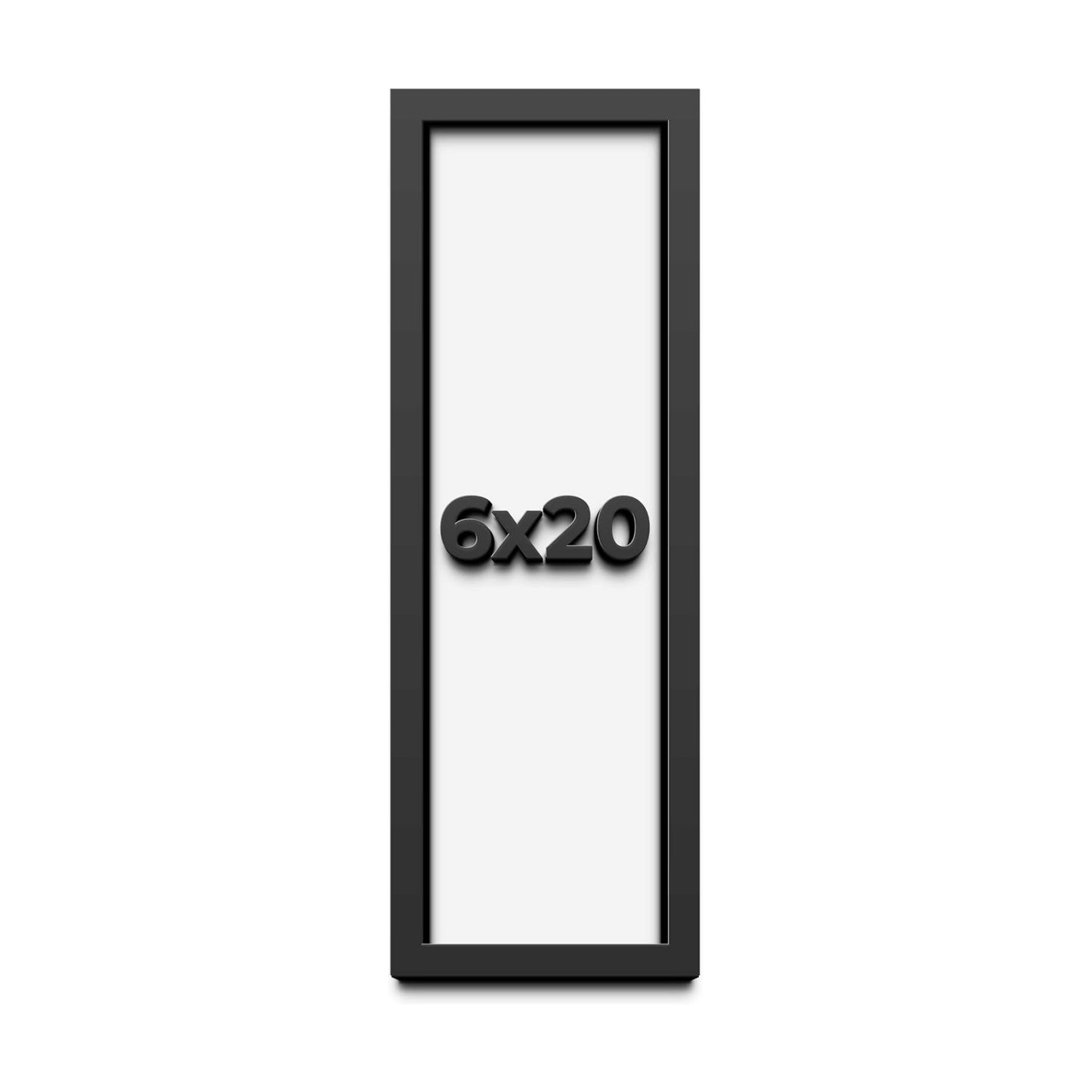 6x20 Shadow Box Black Solid Wood Display Frame | 1 Inch Deep Shadowbox | UV Resistant Acrylic Plexiglass, Acid Free
