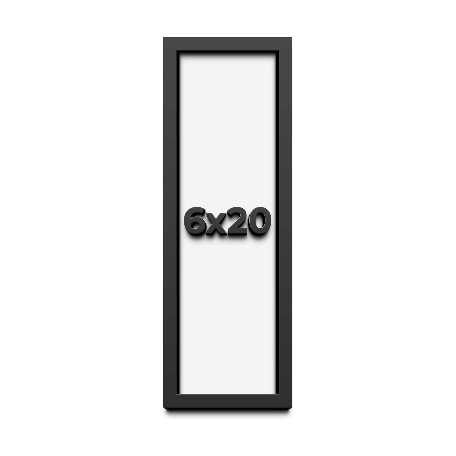 6x20 Shadow Box Black Solid Wood Display Frame | 1 Inch Deep Shadowbox | UV Resistant Acrylic Plexiglass, Acid Free