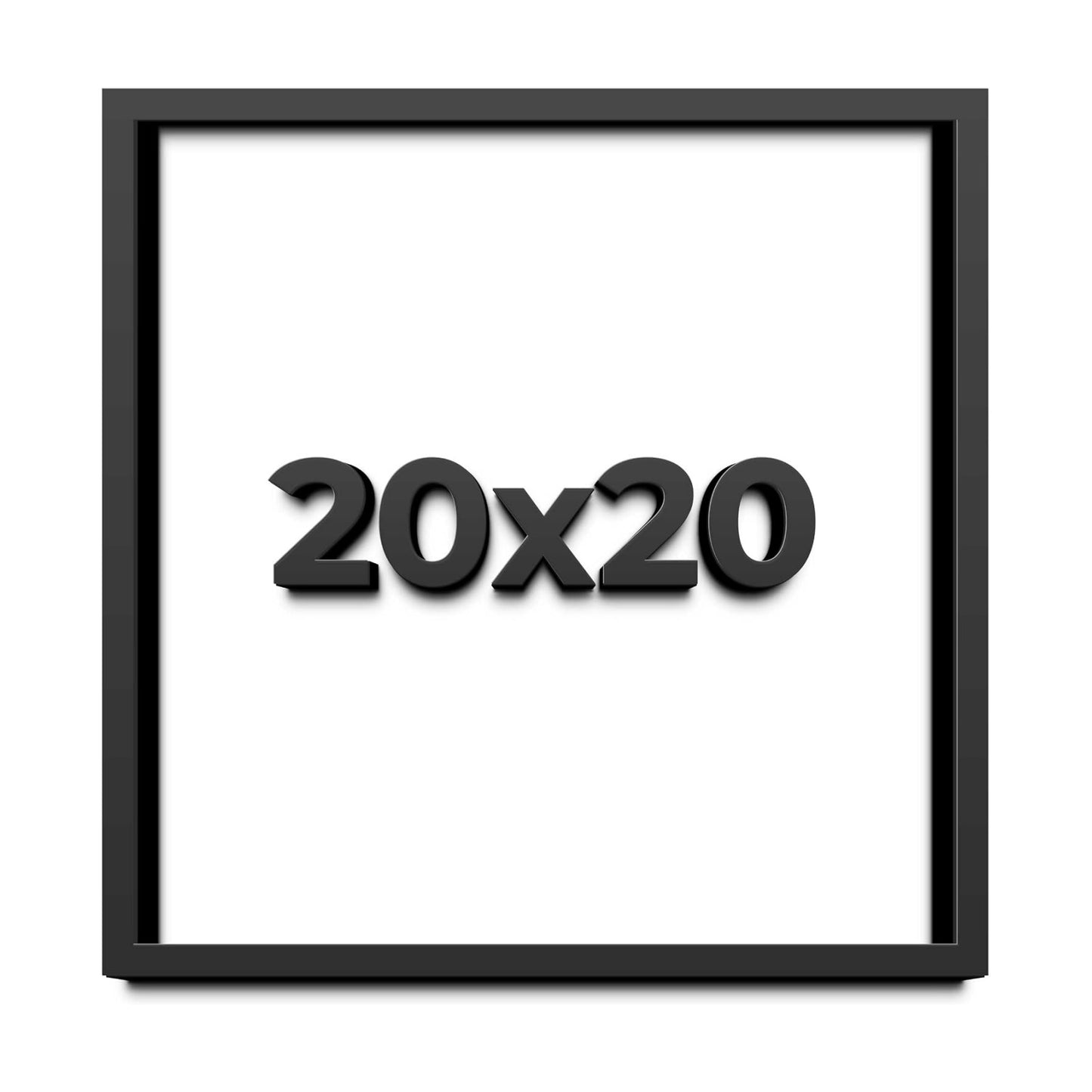 20x20 Black Shadow Box Display Frame | 1 Inch Deep | Solid Wood | UV Resistant Acrylic Plexiglass, Acid Free Backing