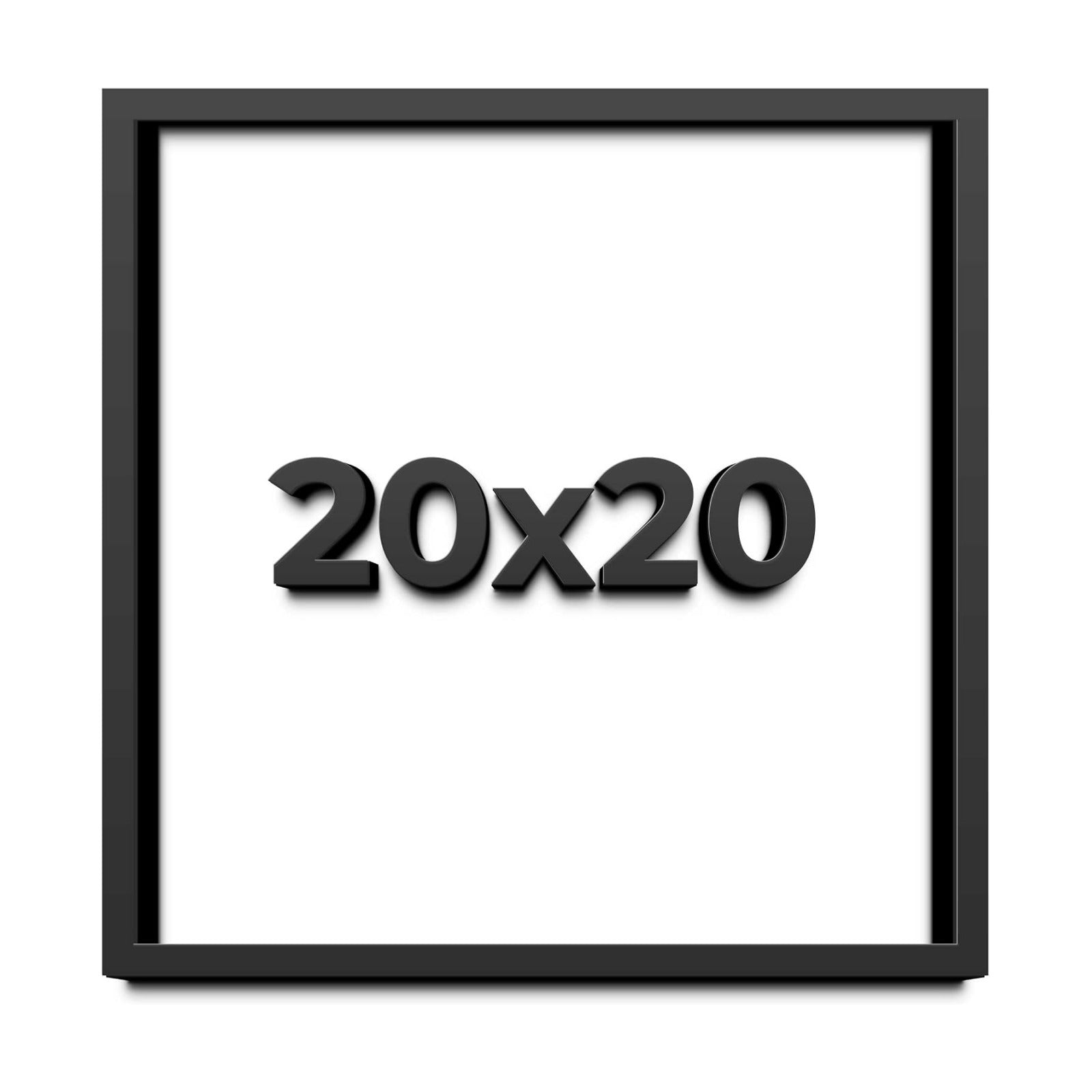 20x20 Black Shadow Box Display Frame | 1 Inch Deep | Solid Wood | UV Resistant Acrylic Plexiglass, Acid Free Backing
