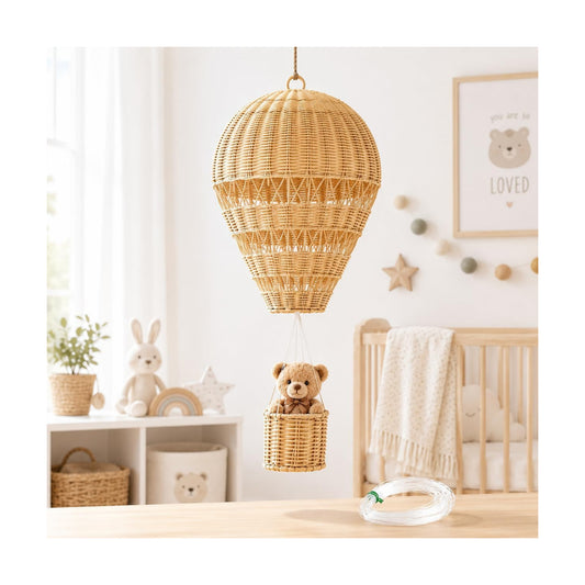 Rattan Woven Hot Air Balloon Decor Delicate Kids Room Rattan Craft / Natural