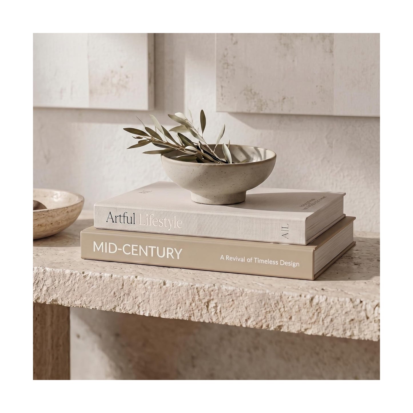 Aesthetic Decorative Books / Brown-beige / Set of 2