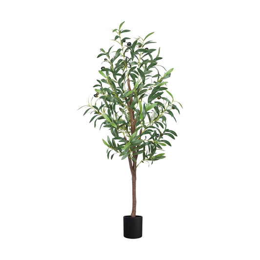 Tall Faux Olive Trees Outdoor Fake Potted Silk Plant / 4ft / 4 Inch