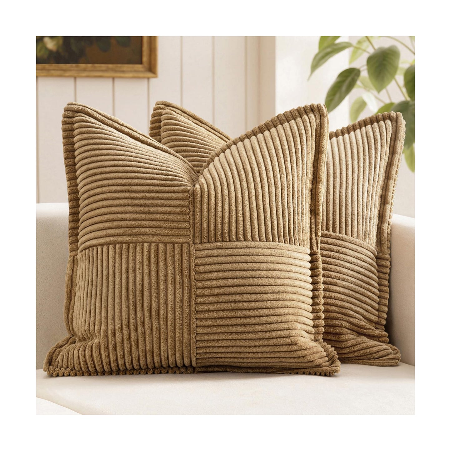 Decorative Throw Pillow Covers / 18 x 18 / Brown / Set of 2