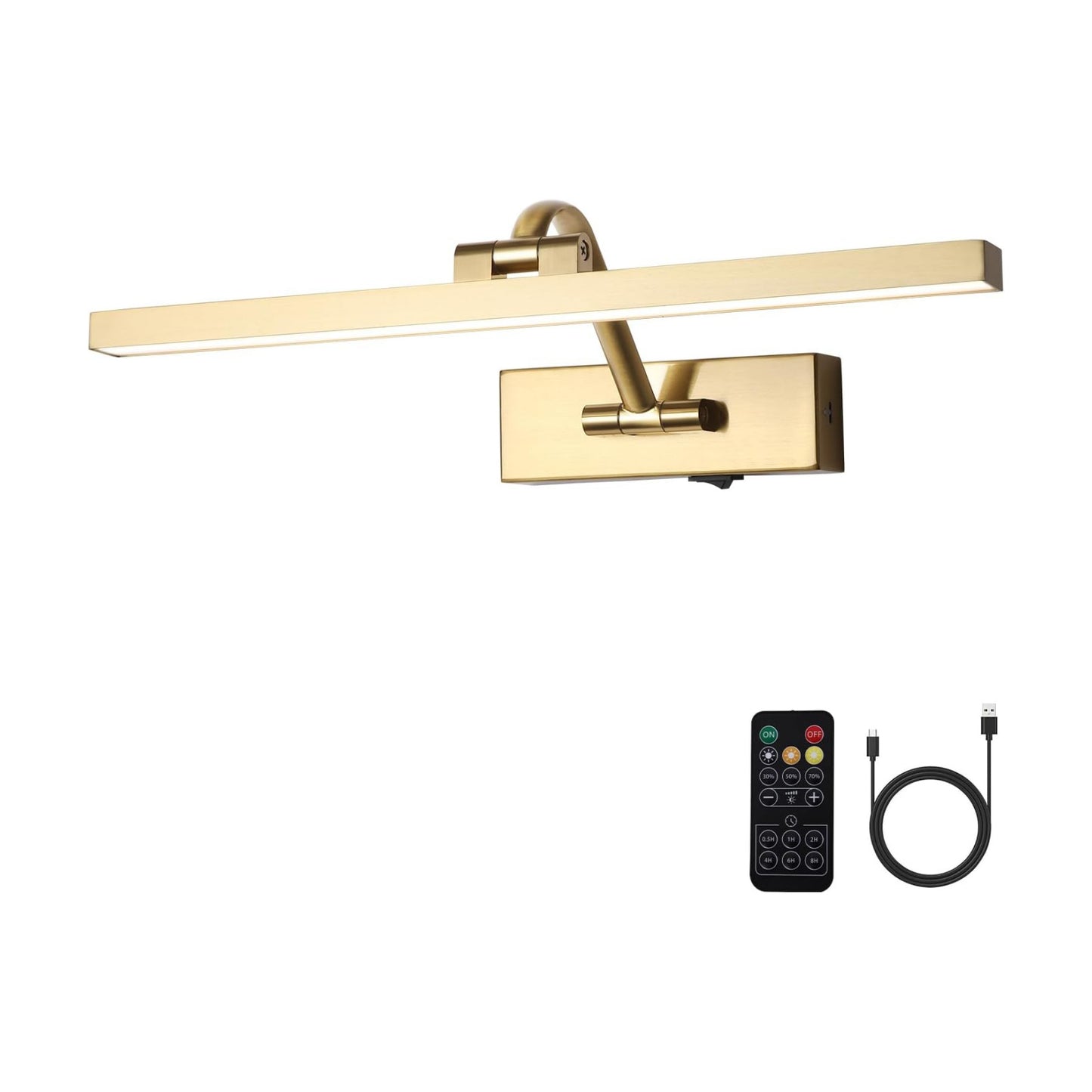 Wireless Picture Lights with Remote and Timer Brass Gallery Lighting Rechargeable Wireless Art Lights 3CCT Dimmable