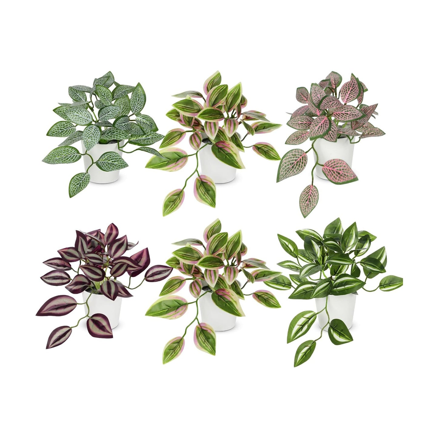 Fake Plants Artificial Plants Indoor Faux Plant / Style 5 / White / Set of 6