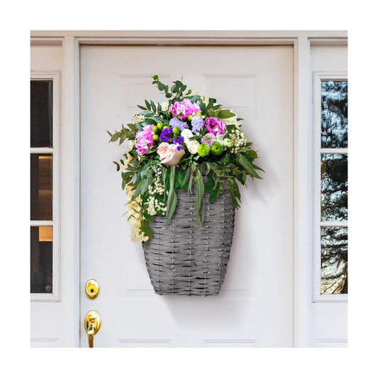 Front Door Basket Woven Hanging Basket / Vintage