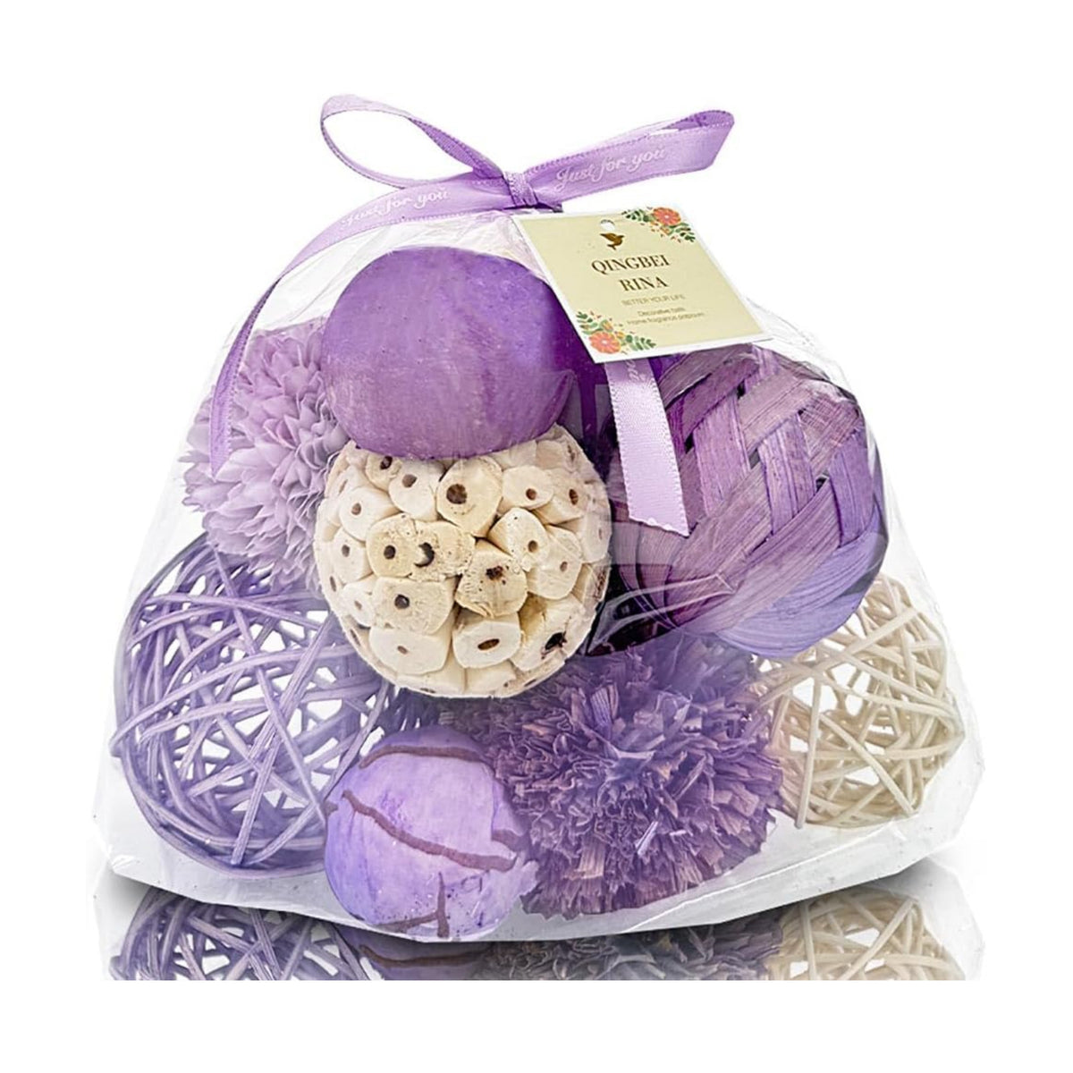 Qingbei Rina Decorative Balls for Bowls, Bowl Vase Filler, Lilac Purple