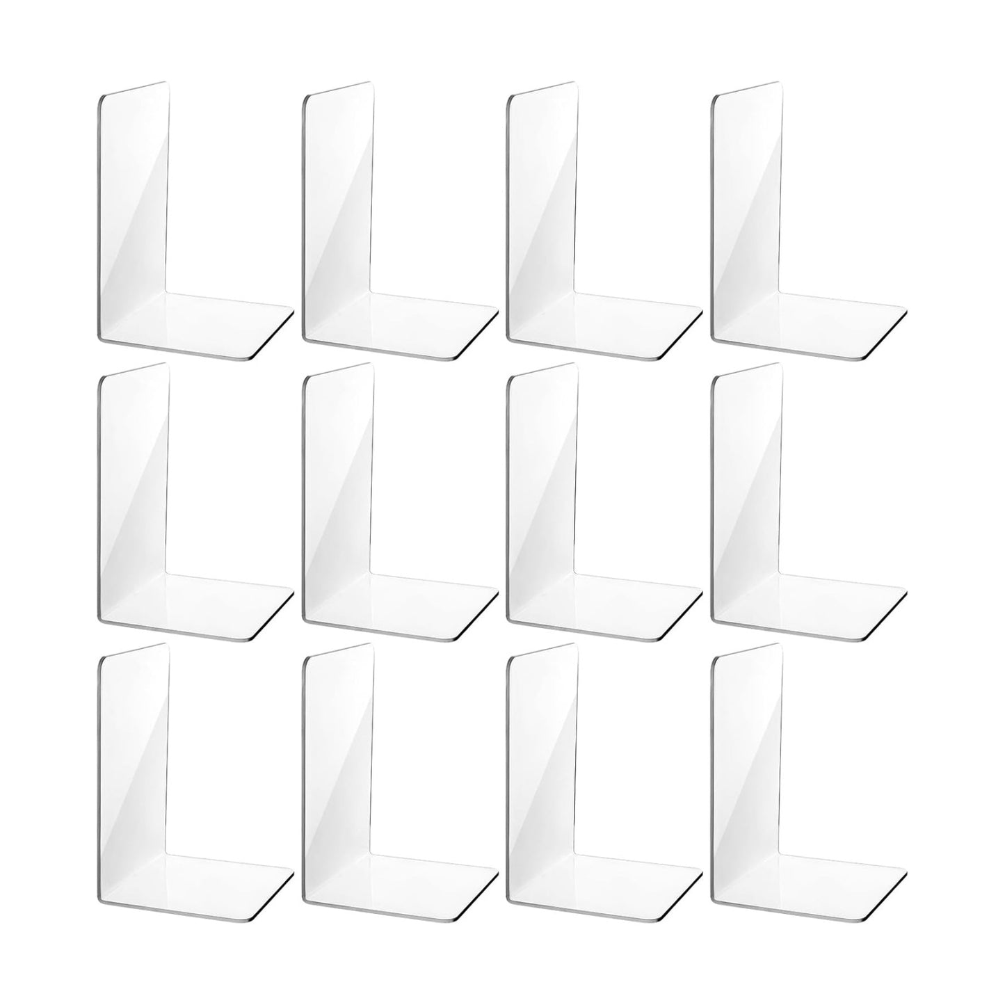 Acrylic Book Shelf Organizer for Desk / Clear / Set of 12