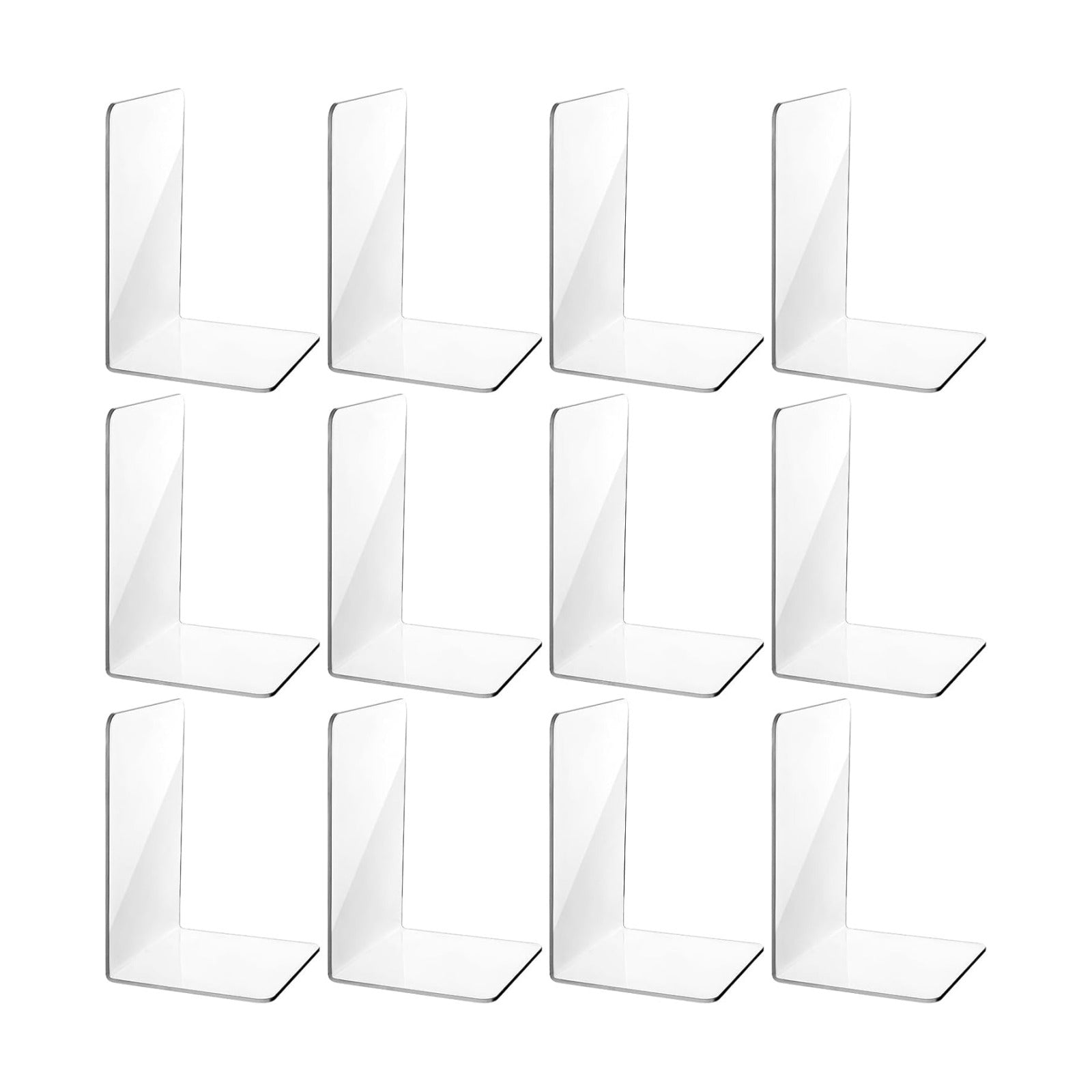 Acrylic Book Shelf Organizer for Desk / Clear / Set of 12