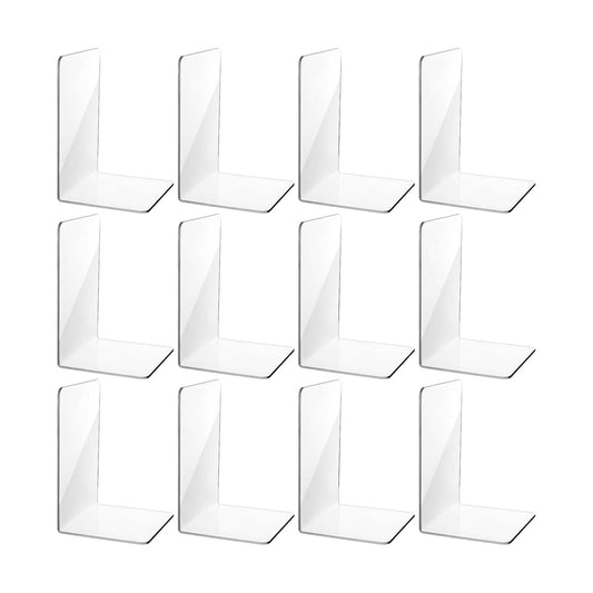 Acrylic Book Shelf Organizer for Desk / Clear / Set of 12