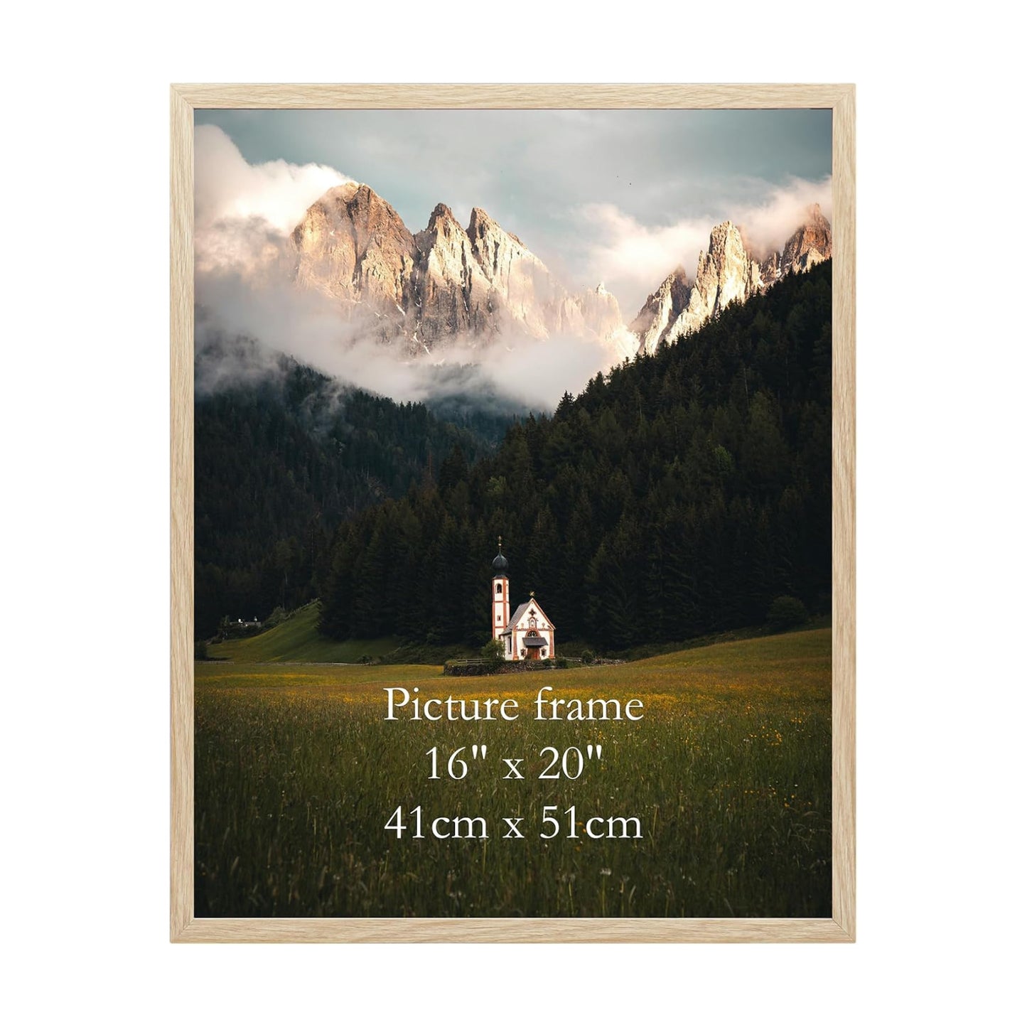Giftgarden 16x20 Picture Frame Oak, 16 by 20 Thin Poster Photo Frame for Wall Display, Single