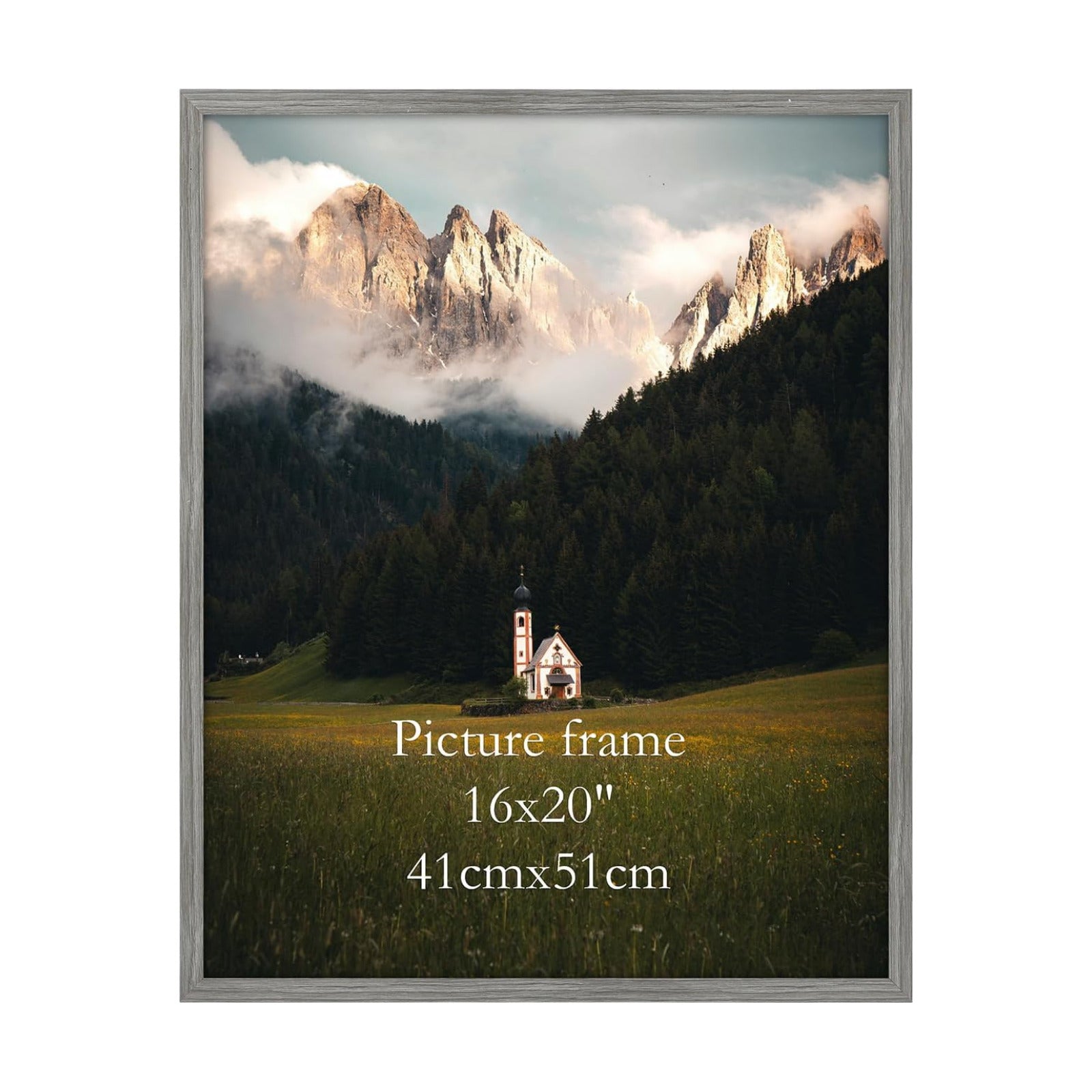 Giftgarden 16x20 Picture Frame Gray Woodgrain, 16 by 20 Thin Poster Photo Frame for Wall Display, Single