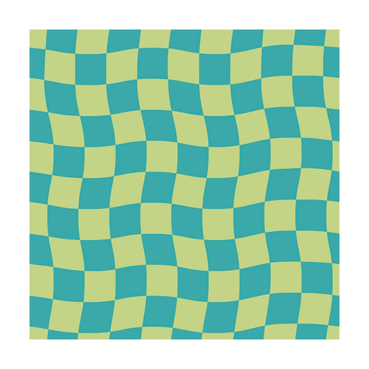 Groovy Checker Peel and Stick Wallpaper by / Lime