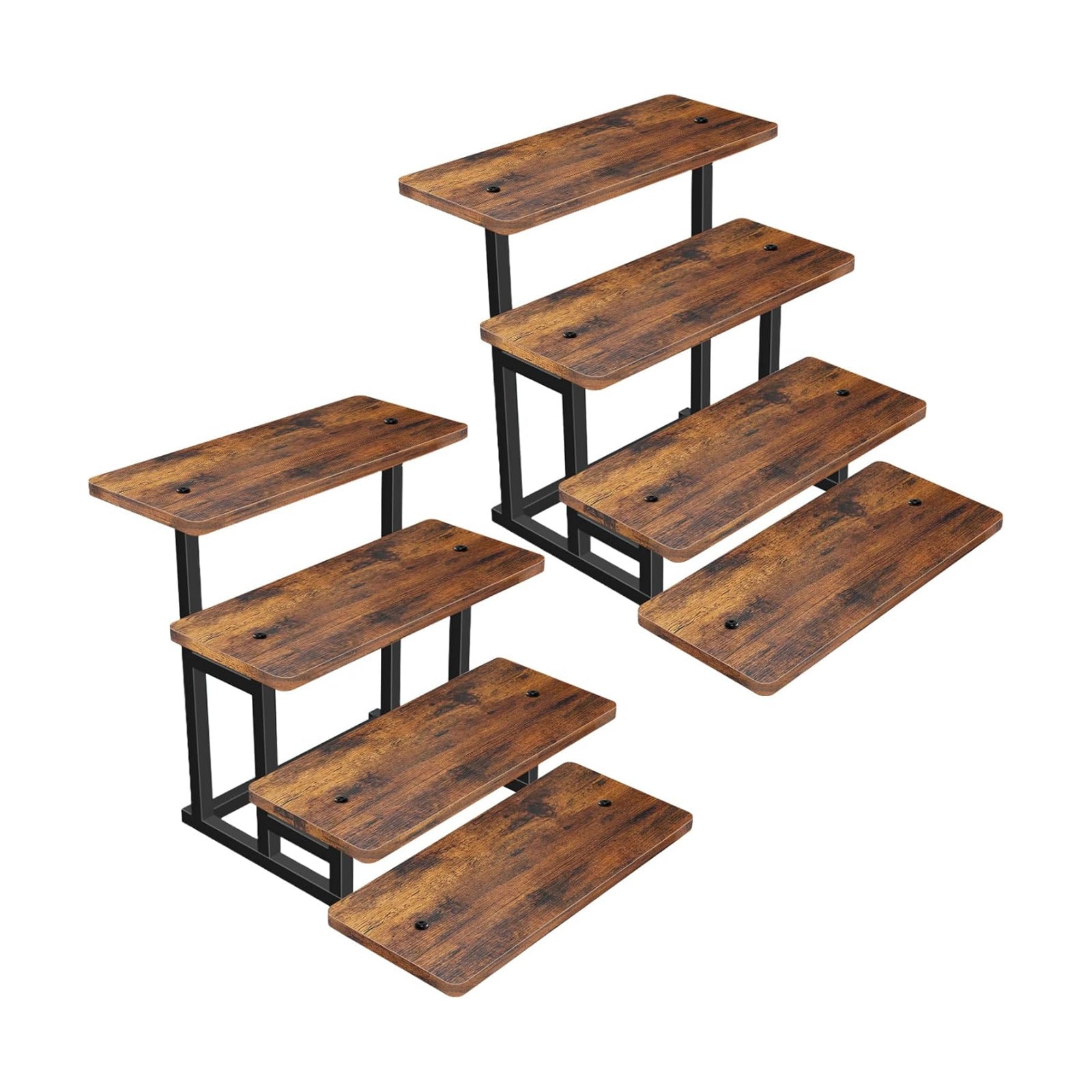 Lily Cupcake Stand for 50 Cupcakes, 2 PACK Wooden Dessert Table Display Set for Wedding Cupcake Tower, Stepped Tiered