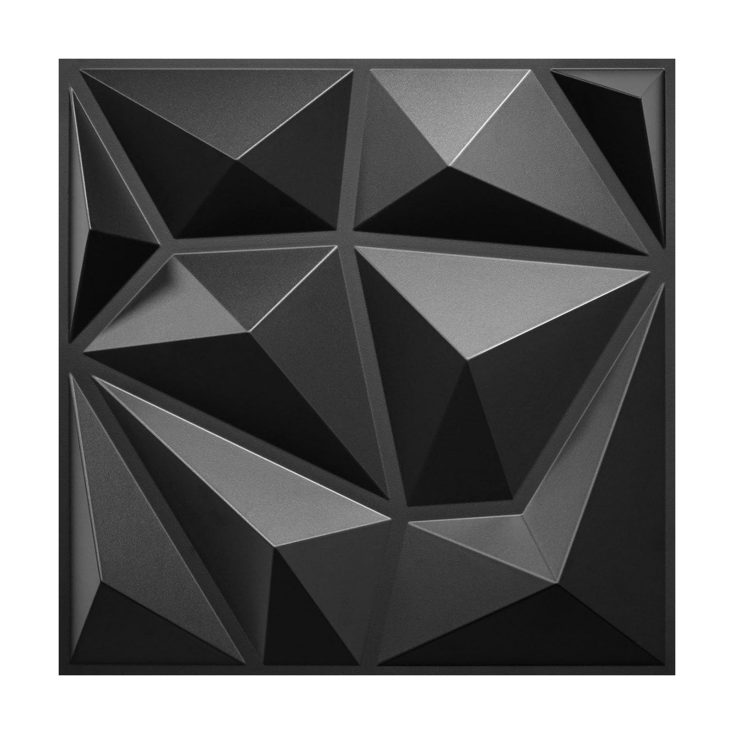 LEVOWAY 33 Pack Decorative 3D Wall Panels for Interior Wall Decor | 12''x12'' Black Diamond Design Accent Wall Panles