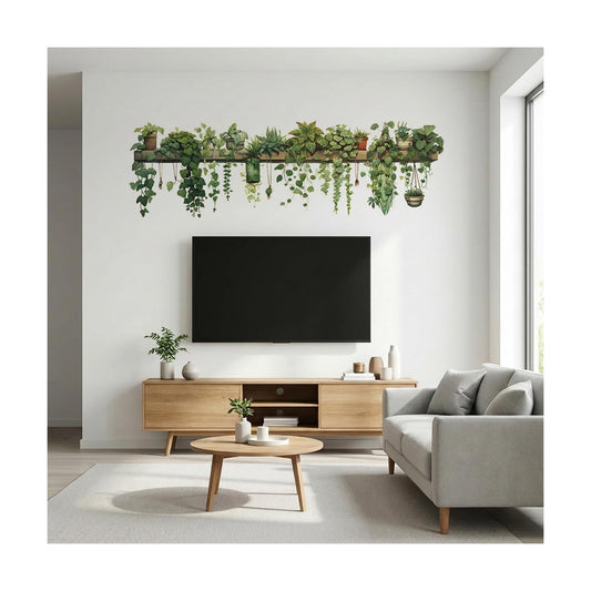 Plant Wall Stickers Vinyl Wall Decals Removable Wall Clings Peel and Stick / 69.3 x 21.2 / Green