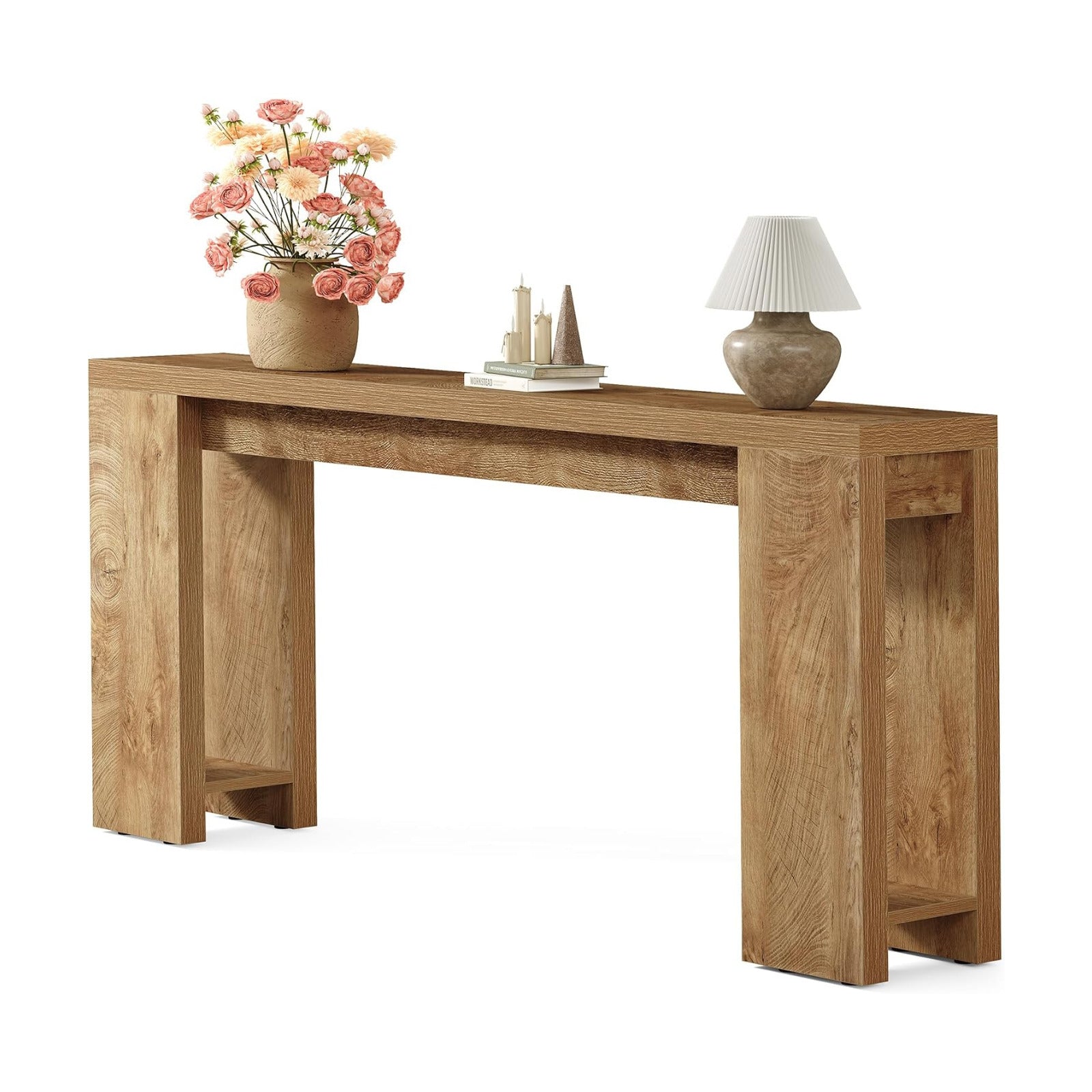 LITTLE TREE 70.9-Inch Long Console Table, Narrow Sofa Table Behind the Couch, Farmhouse Console Table for Living Room