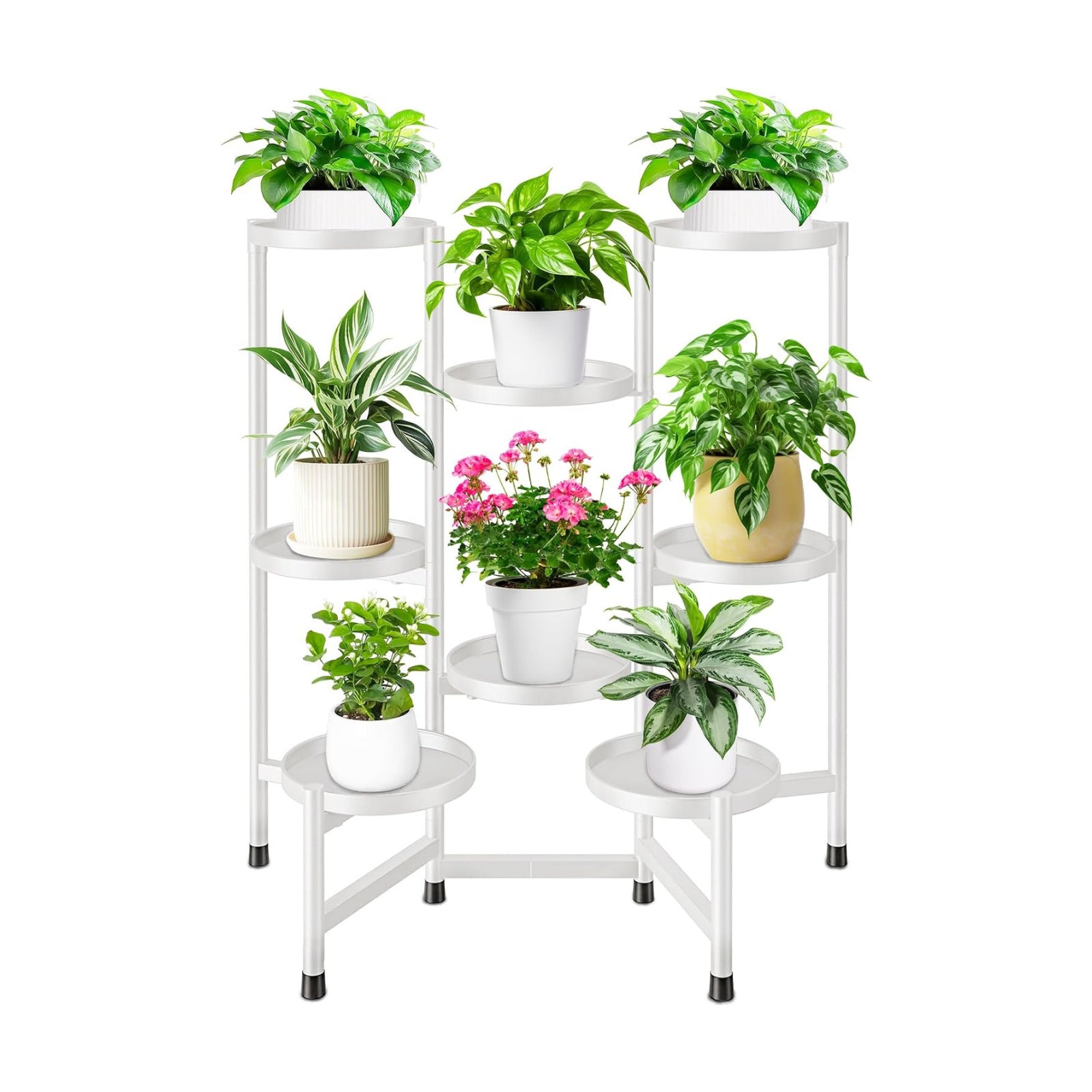 8 Tier Plant Stand Indoor Tall, Tiered Plant Stands Outdoor for Multiple Plants, Corner Metal Folding Flower Display