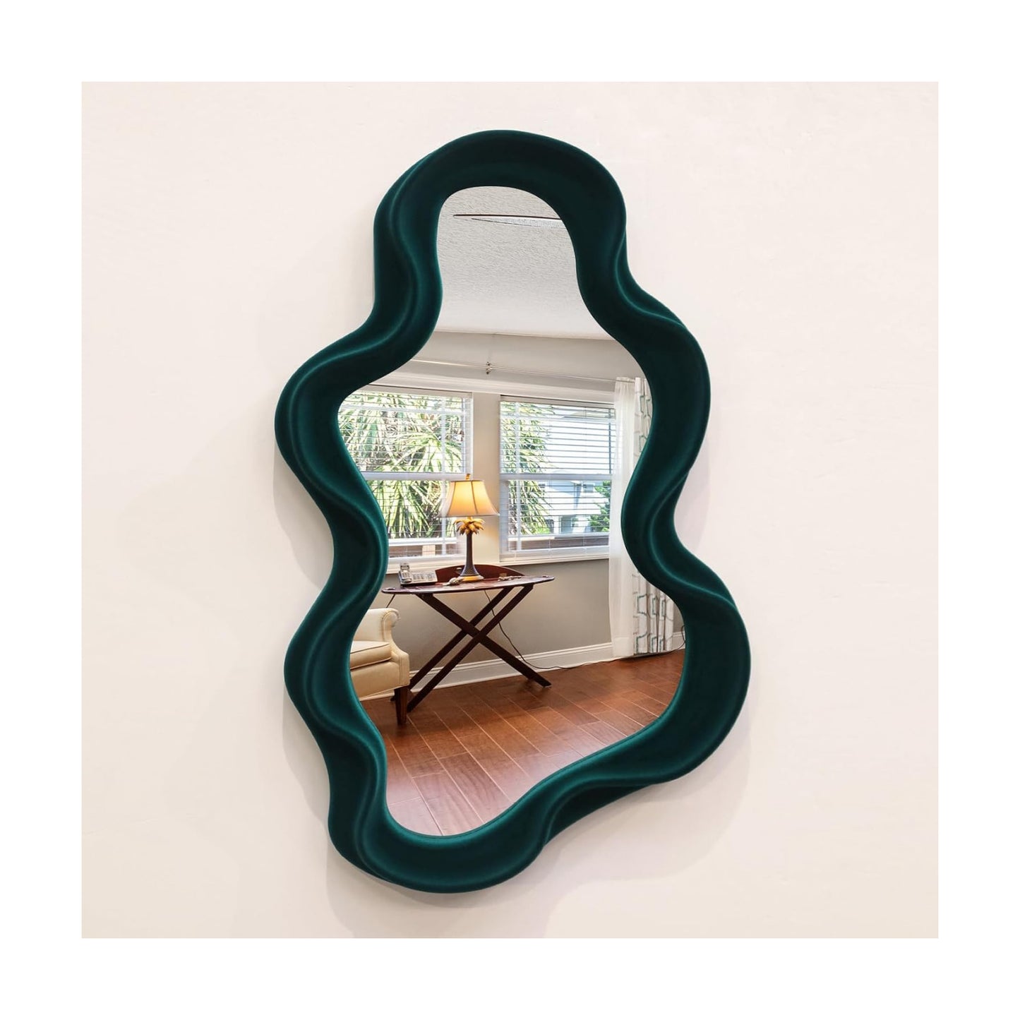 Irregular Cloud-Shaped Small Decorative Mirrors / Cloud-dark Green / 16 x 10