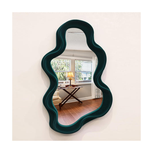 Irregular Cloud-Shaped Small Decorative Mirrors / Cloud-dark Green / 16 x 10