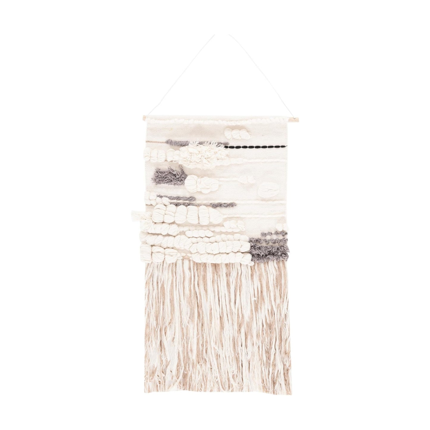 SAFAVIEH Home Collection Sedona 115 Boho Tribal Woven Wool & Jute Tassel / Ivory/beige / 20"L x 4"W