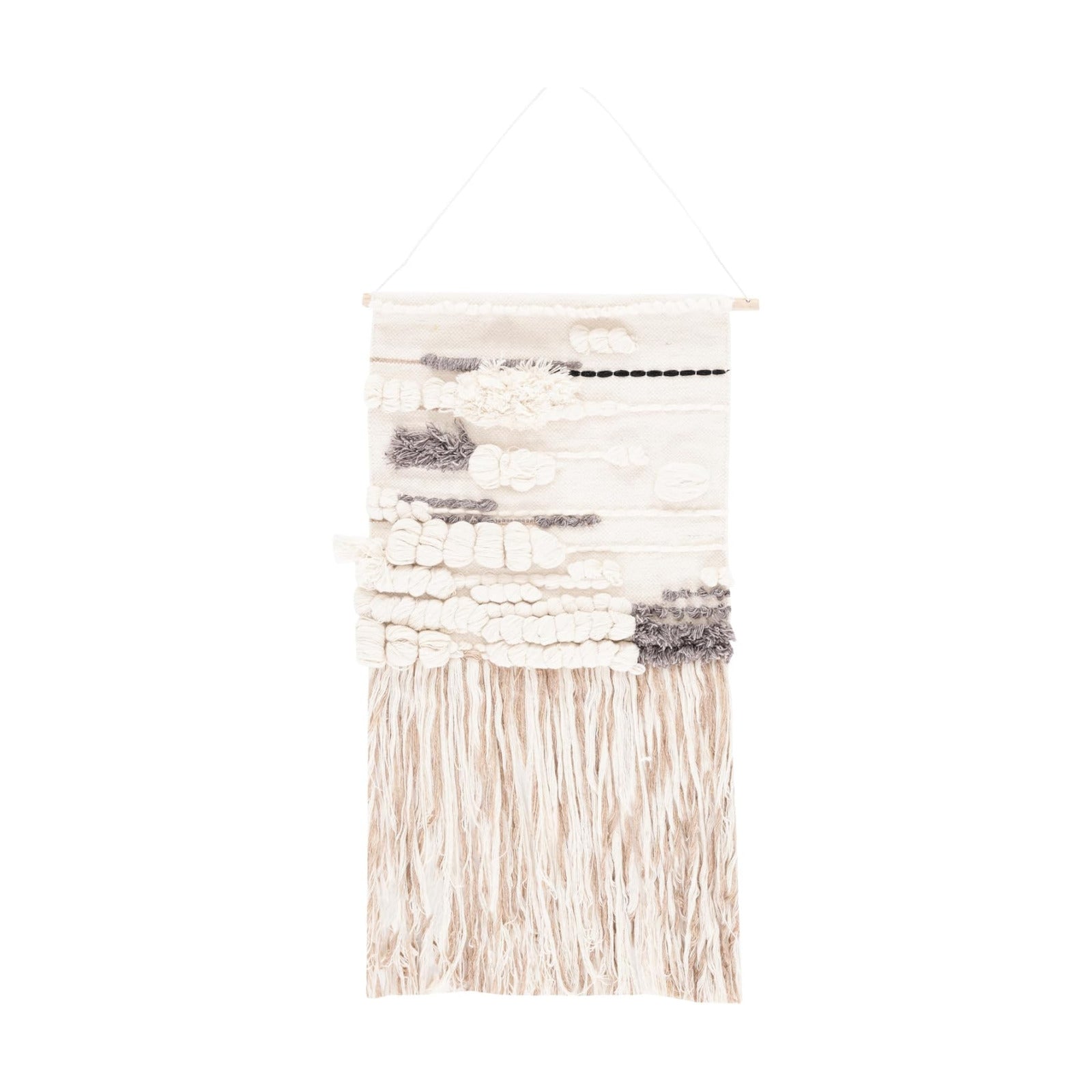 SAFAVIEH Home Collection Sedona 115 Boho Tribal Woven Wool & Jute Tassel / Ivory/beige / 20"L x 4"W
