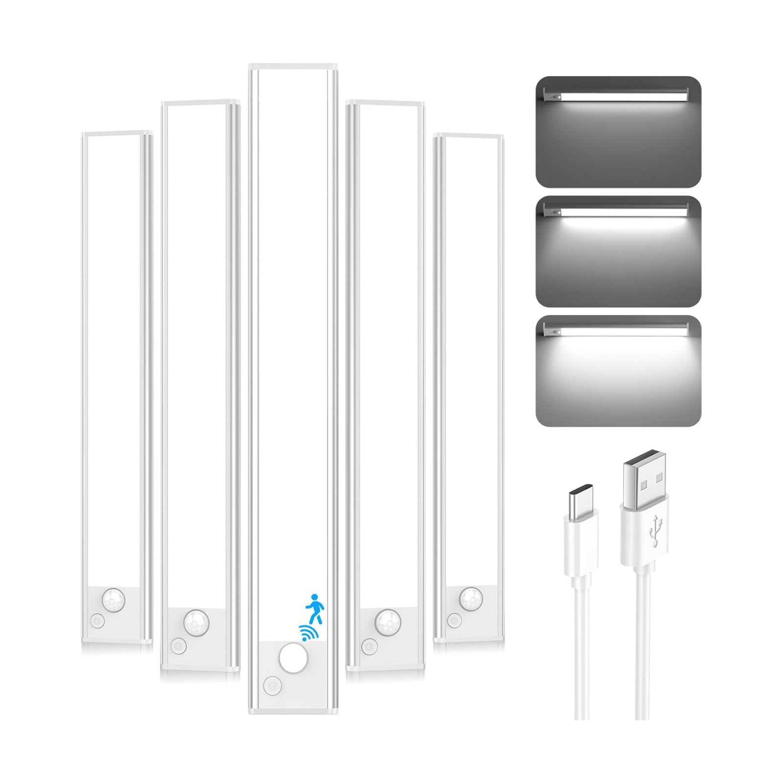 Under Cabinet Lights, 14'' LED Rechargeable Battery Operated Motion Activated Night Light Indoor, 3200mAh Magnetic