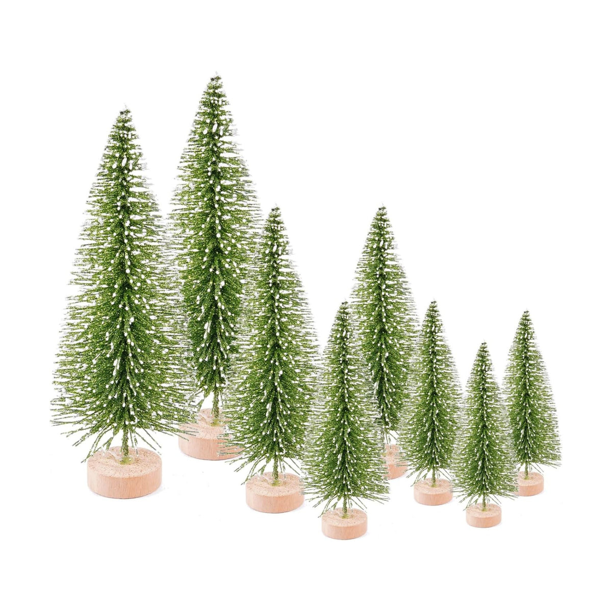8Pcs Artificial Mini Christmas Trees, Miniature Sisal Pine Trees