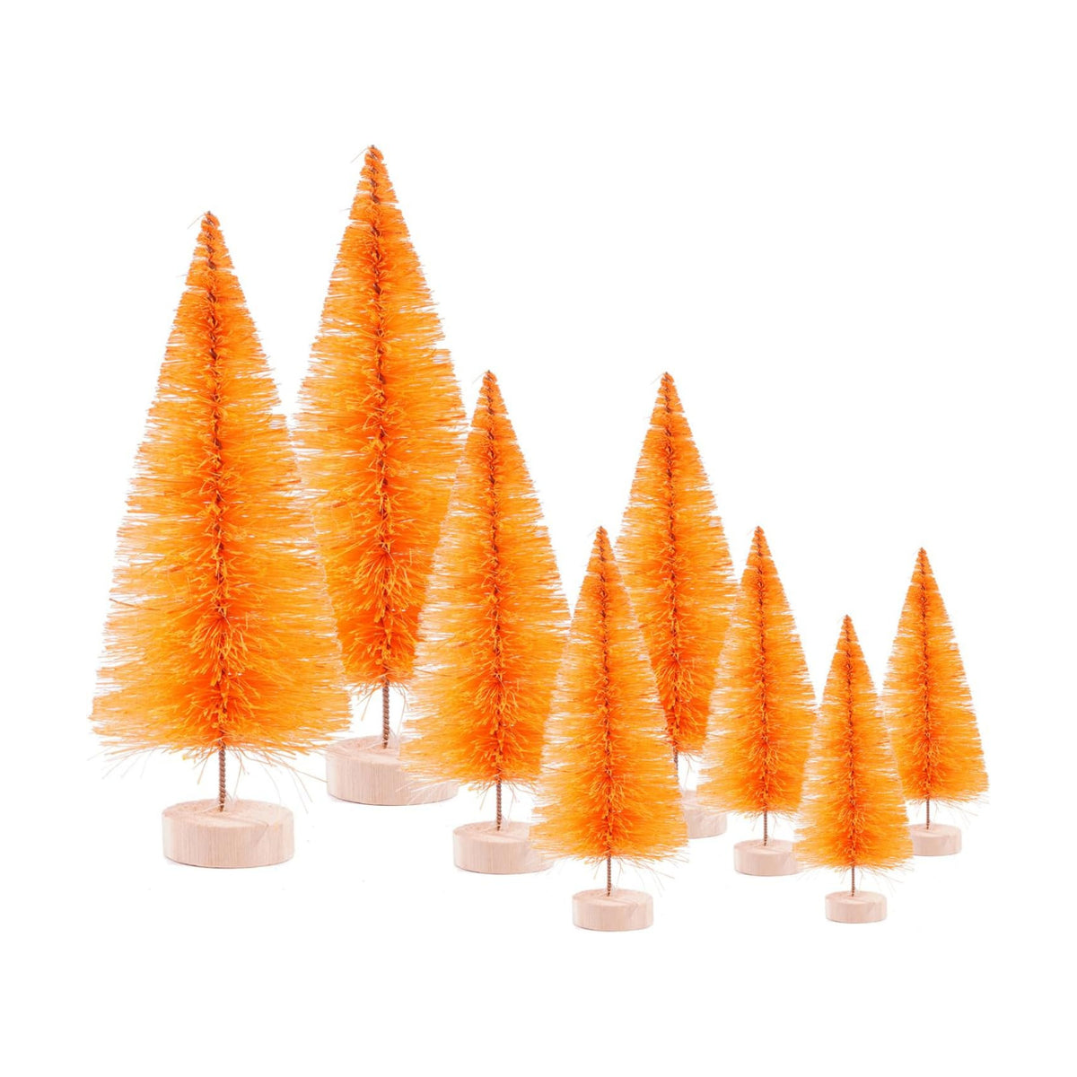 8Pcs Artificial Mini Christmas Trees, Miniature Sisal Pine Trees