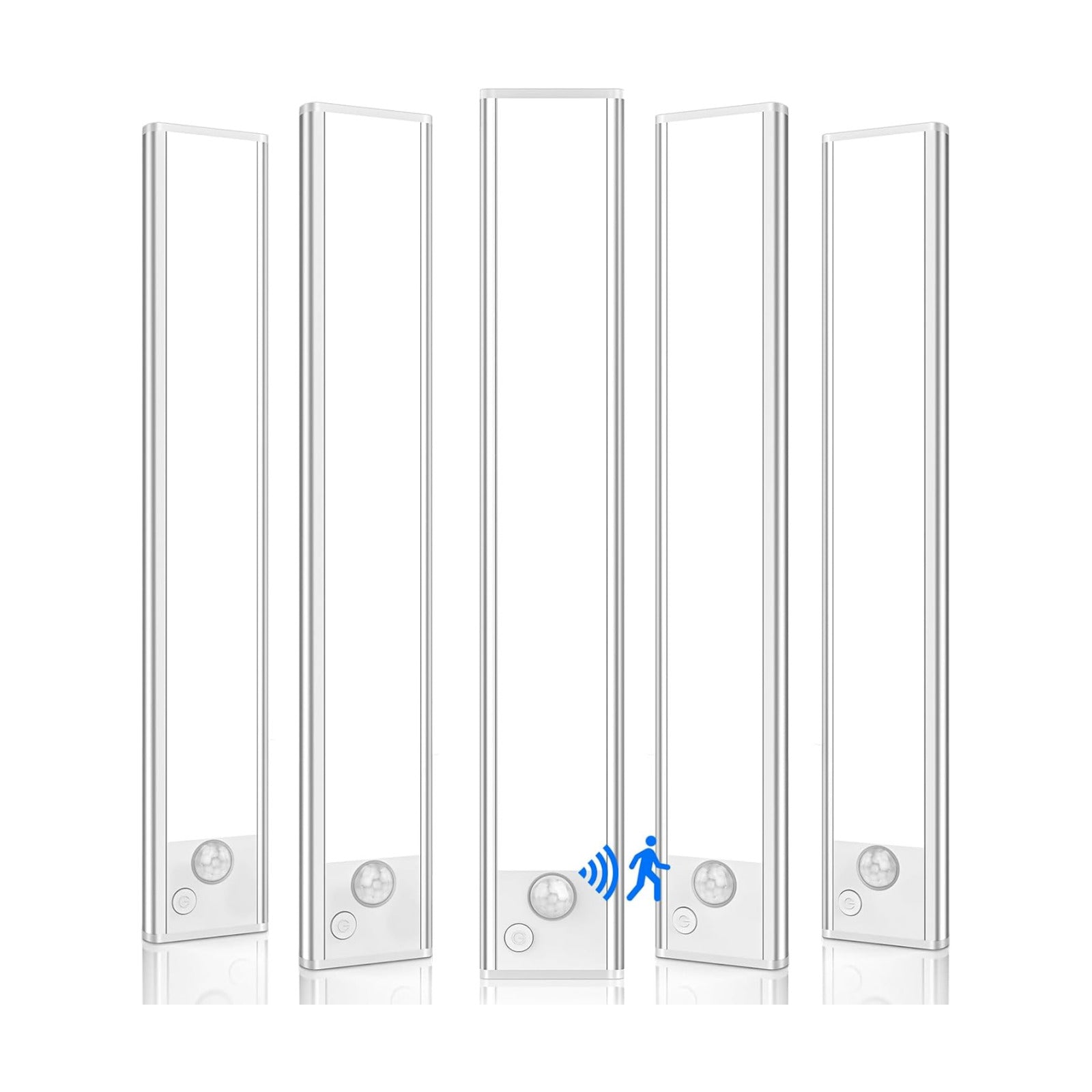 VerRon 10inch Under Cabinet Lighting Rechargeable 5-Pack | Motion Sensor Light Indoor 2200mAh, Dimmable Magnetic Closet