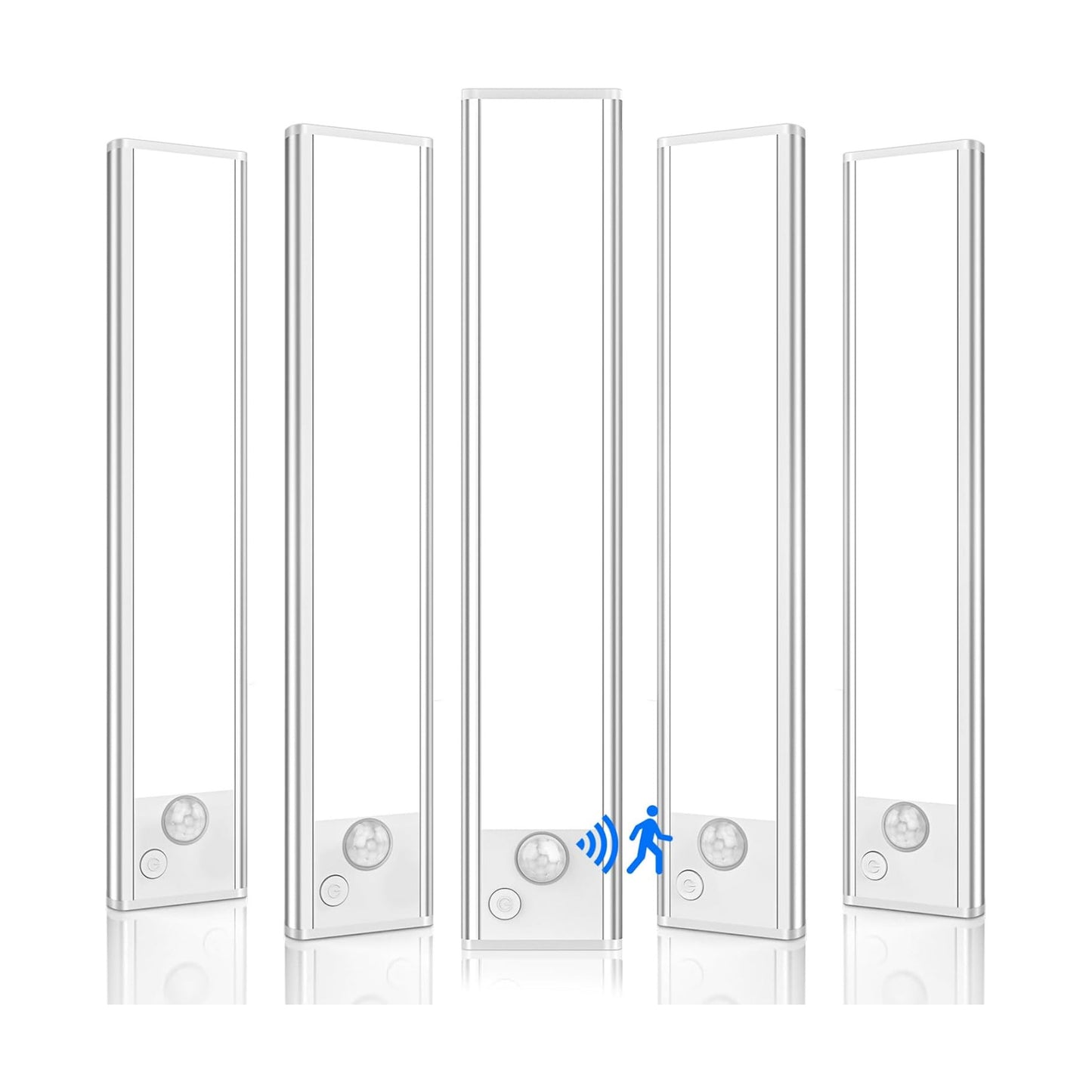 VerRon 8inch Under Cabinet Lighting Rechargeable 5-Pack | Motion Sensor Light Indoor 2200mAh, Dimmable Magnetic Closet