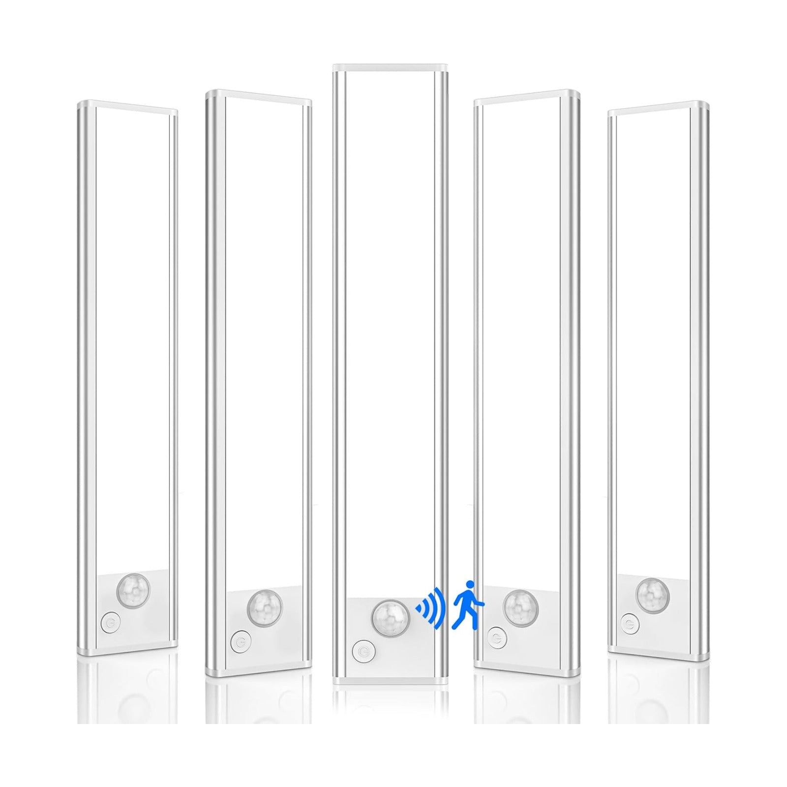VerRon 8inch Under Cabinet Lighting Rechargeable 5-Pack | Motion Sensor Light Indoor 2200mAh, Dimmable Magnetic Closet
