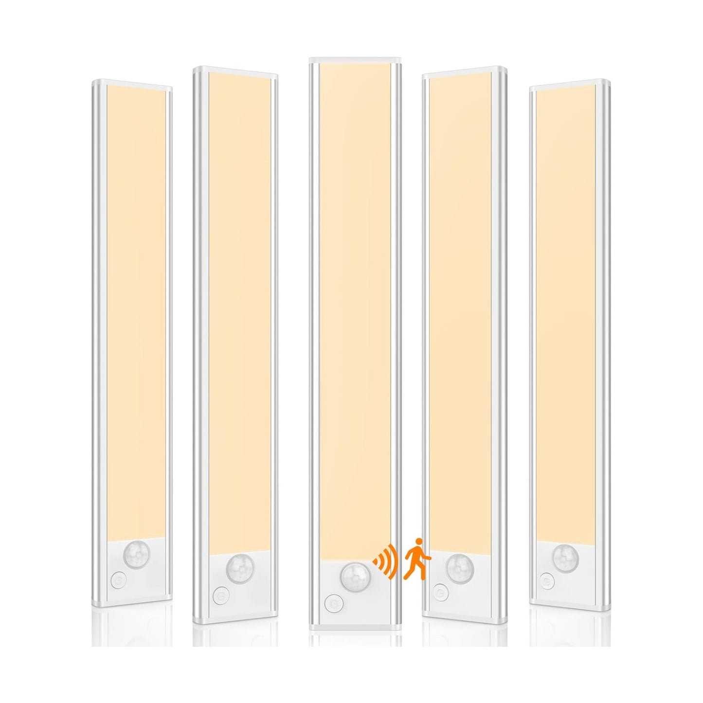 VerRon Under Cabinet Lighting, 10inch Motion Sensor Light Indoor, 5-Pack | Dimmable, 2200mAh Rechargeable, LED Closet