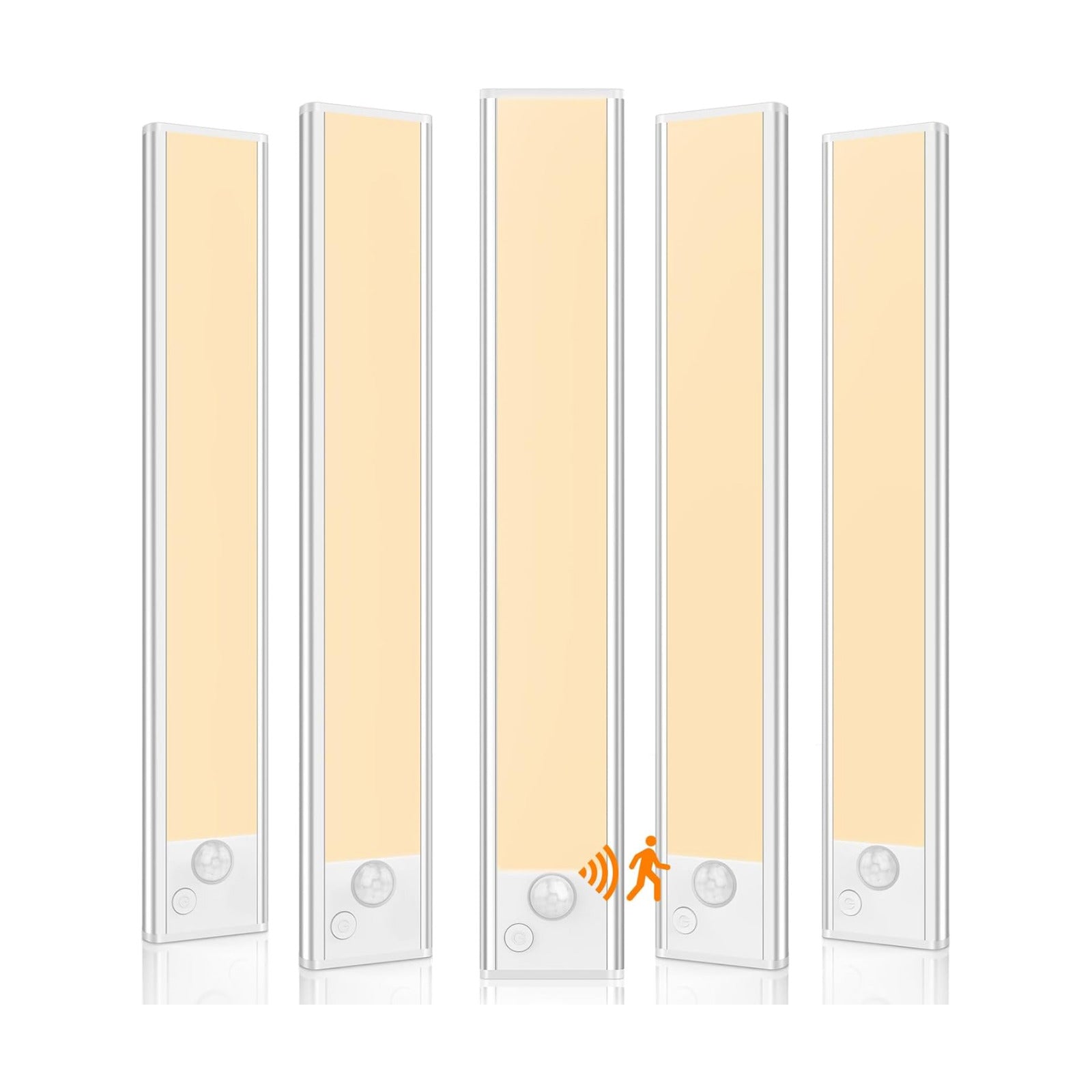 VerRon Under Cabinet Lighting, 10inch Motion Sensor Light Indoor, 5-Pack | Dimmable, 2200mAh Rechargeable, LED Closet