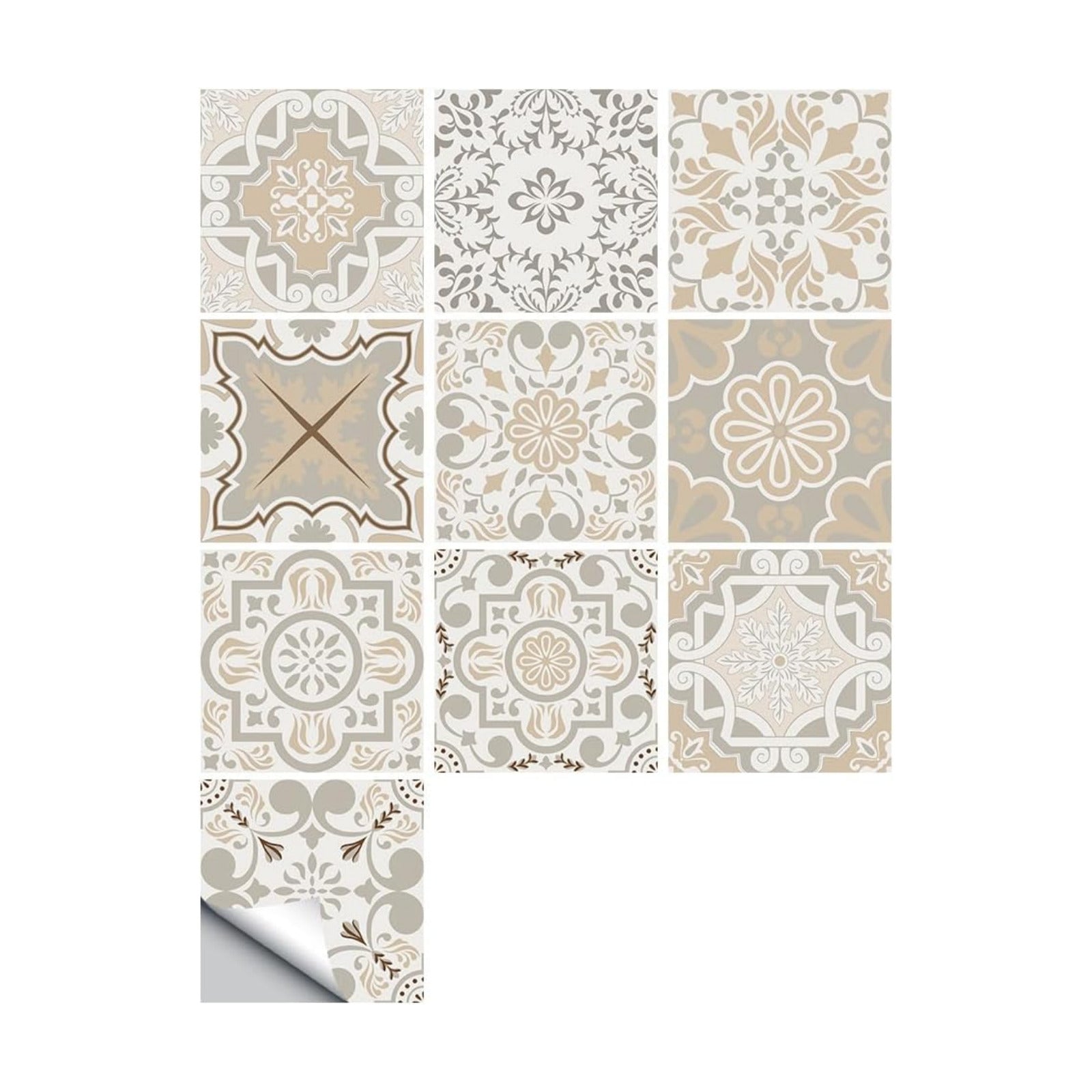 Moroccan Style Tile Sticker / Ts-491 / 4 x 4 / Set of 25